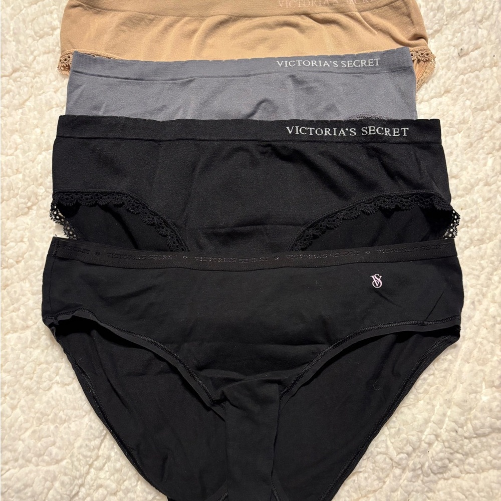 Victoria's Secret Bikini Panty Set - Black, Gray, Tan NWOT